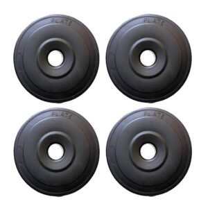 Facto Power VP.V.C Weight Plates, Filled with Concrete, Vinyl Standard Weights Plates, Set for Weight Lifting, Home Gym Fitness Workout (Color : Black) (Shape : Button)