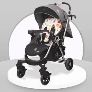 R for Rabbit Chocolate Ride Stylish Baby Stroller and Pram for Baby, Kids, Infants, Newborn, Boys & Girls of 6 Months to 3 Years (Grey Safari)