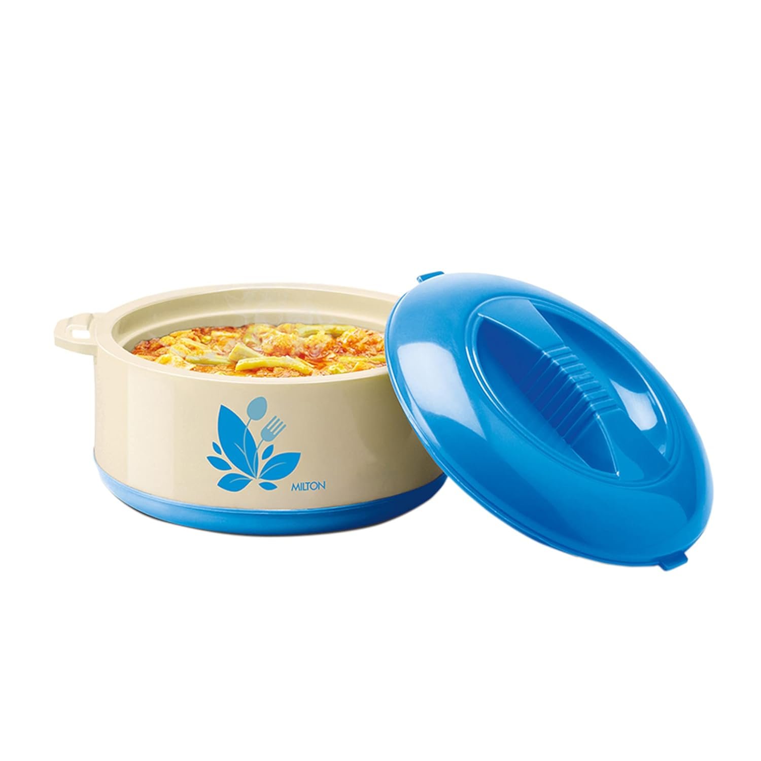 Milton Orchid 1000 Inner Stainless Steel Serving Casserole with Lid, PU Insulated Kitchen Hot Pot, Keeps Food hot & Fresh for Roti, Biryani, 790 ml, Blue