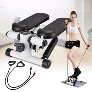 MAHVIW Stair Stepper, Portable Fitness Mini Step Machine with Resistance Bands and LCD Monitor, Exercise Home Workout Equipment for Full Body Workout, Exercise, Stair Stepping Fitness