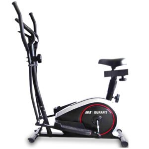 91-Durafit Waltz Elliptical Cross Trainer |7 Kg Flywheel | 8 Levels Magnetic Adjustable Resistance| Adjustable Seat | Max User Weight 120 Kg | LCD Display