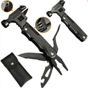 YUGMI SHOP Multi Tool Camping Accessories 16 in 1 Survival Gear and Equipment Unique Gifts for Men Camping Gear Accessories Camping Tools and Gadgets for Outdoor Small Hammer With Plier Screwdrivers