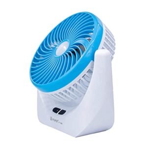 BALIRAJA TechPride Rechargeable Fan with 3 Speeds and LED Light feature Quiet Operation Portable USB desk Table Fan for Camping Traveling Home Kitchen Office Outdoor (TechPride JY-Super)