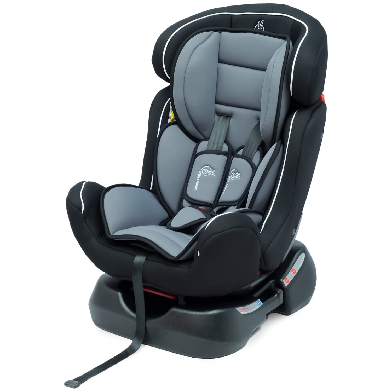 R for Rabbit Convertible Baby Car Seat Jack N Jill Grand Innovative ECE R44/04 Safety Certified Car Seat for Kids of 0 to 7 Years Age with 3 Recline Position | 6 Months of Warranty | (Black Grey)