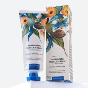 LuxaDerme Korean Hand & Nail Rescue Cream | Nourishes, Brightens, and Firms Dry Hands |10% Shea Butter, 2% Niacinamide & Astaxanthin, Korean Skincare – 50ml