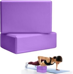 DARKNESS Yoga Blocks High Density Eva Foam Set of 2,Non Toxic Anti Skid Yoga Brick Block for Improve Strength and Aid Balance and Flexibility for Women Yoga Accessories Equipment (Multicolour)