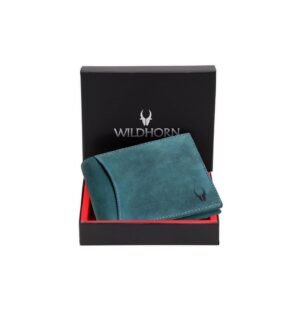WildHorn RFID Protected Leather Wallets for Men I 9 Card Slots I 2 Currency & 2 Secret Compartments I 1 Zipper & 3 Id Card Slots, Blue