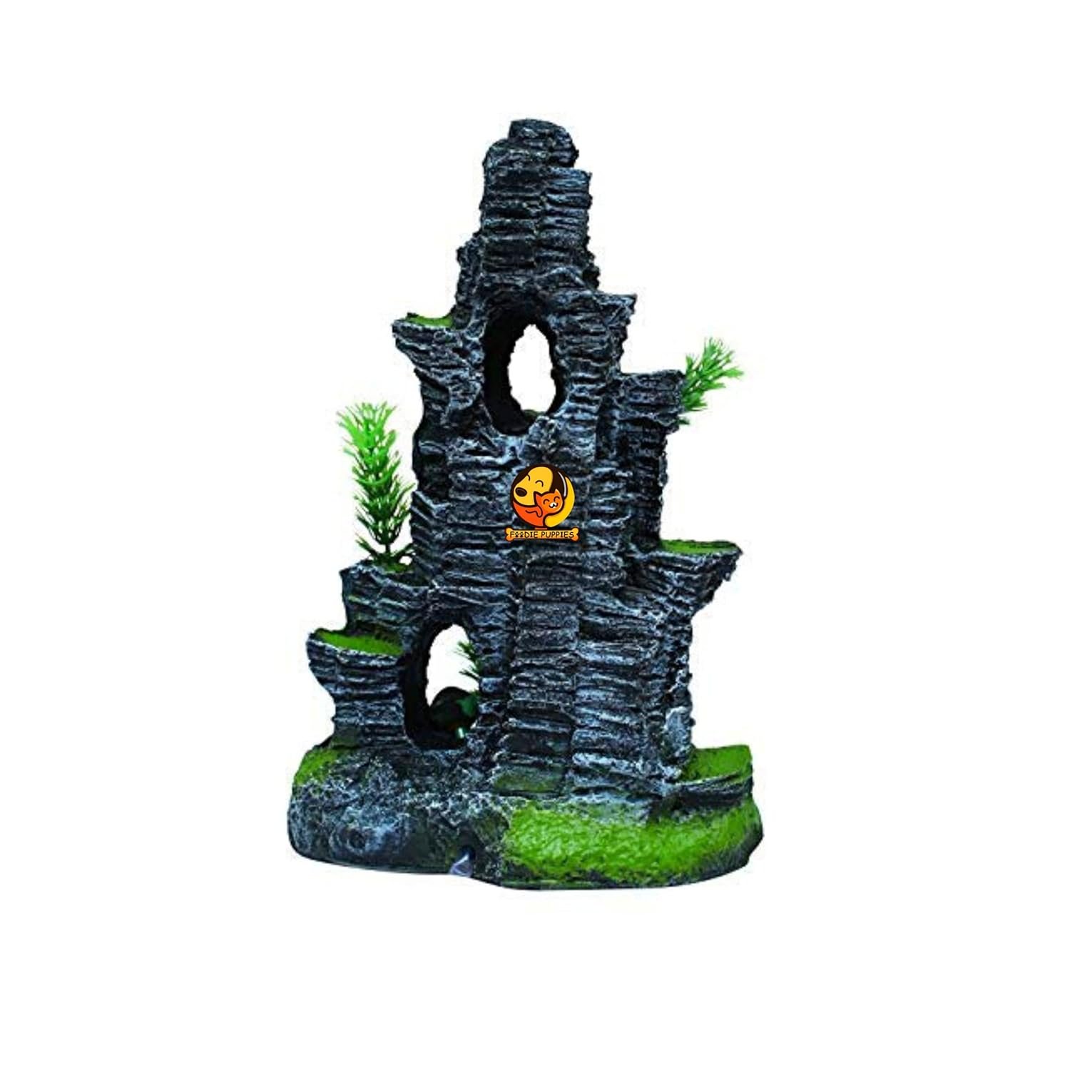 Foodie Puppies Desolated Rock Tower Underwater Aquarium Decor
