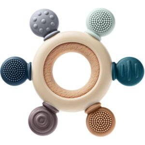 Baby Teething Toys for 0-6 6-12 Months, BPA Free Baby Teether Sensory Toys for Babies 0 3 6 9 12 18 Months, Newborn Infant Toys Gifts for 1 One Year Old Baby Boys Girls (Ring Wooden)