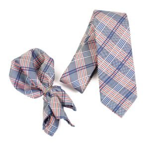 Peluche Perfectly Styled Blue Neck Tie & Pocket Square Set for Men