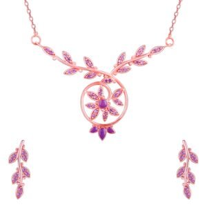 GIVA 925 Silver Rose Gold French Beauty Set | Valentine Gift for Girlfriend Wife Women & Girls | With Certificate of Authenticity and 925 Stamp | 6 Months Warranty