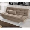AMATA Eagle 3 Seater Sofa Cum Bed Camel Suede velevt fabricwith Two Cushions Perfect for Home Living Office Room and Guests (Camel, Medium)(3 Years Warranty)