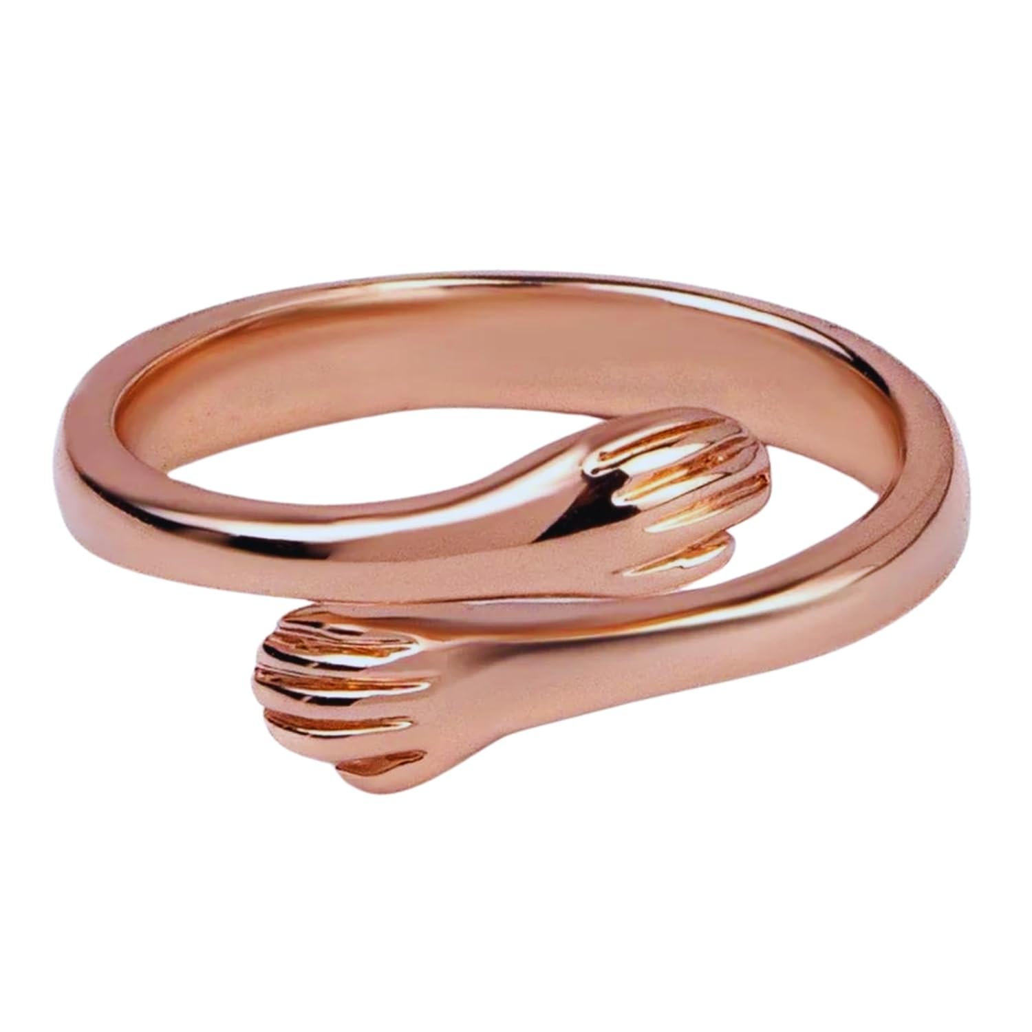 SALTY Cute Promise Hug Ring for Women & Girls | Stainless Steel Finger Rings | Adjustable | Women's Jewellery | Anniversary, Engagement, Birthday & Everyday Wear Gift