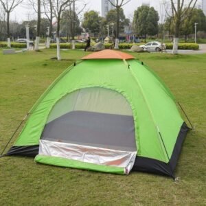 PYU ENJOY SHOPPING Polyester Fabric Portable 6 Person Family Camping Tent Shelter with Carry Bag (Silver)