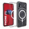 RIGGEAR Shockproof Clear Hybrid Armor Magnetic Back Cover Case Compatible with MagSafe Accessories for Nothing Phone 1 (Transparent PC + Clear TPU Bumper)