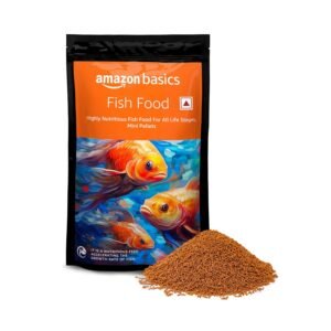 Amazon Basics Highly Nutritious Fish Food | 1 Kg | Mini Pellets | for All Life Stages