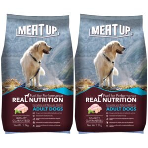 Meat Up Dry Adult Dry Dog Food, 1.2 kg (Buy 1 Get 1 Free), Total 2.4 Kg Pack