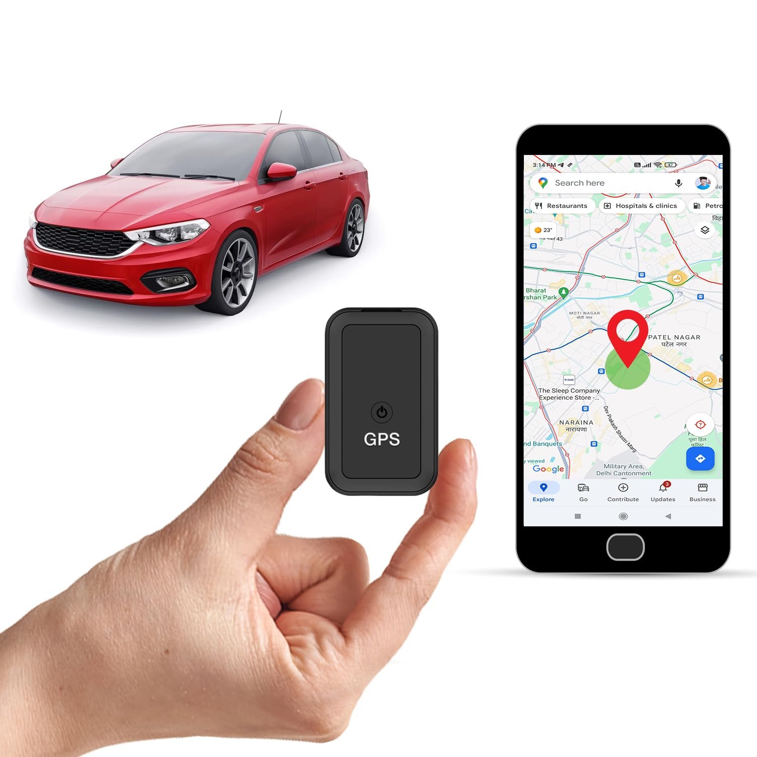 Sekyo GPS Tracker Device for Vehicle, Cars | Wireless Portable | Safe Zone Alert, Historical Root, SOS Help | Magnetic GPS Tracker for Bikes, Scooty, Pets, Kids, Elderly