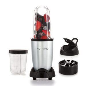 NutriPro Juicer Mixer Grinder – Smoothie Maker – 500 Watts (2 Jar, Silver) – 2 Year Warranty