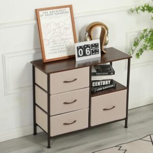 Amazon Brand – Umi Fabric Chest of Drawers Closet Drawer Organizer for Wardrobe Drawer Storage Organizer Chest of Drawers for Bedroom Living Room Book Toys Storage (CLS-007)