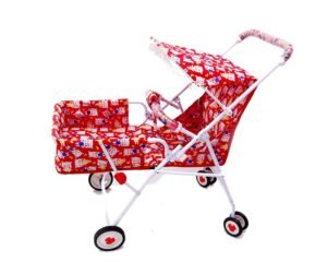 Ezaakart Baby Stroller with 3 Point Safety Harness and Reversible Handlebar Stroller for Baby|Kids|Infants|New Born|Boys|Girls of 0 to 3 Years (Red)