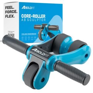 Boldfit Abs Roller for Men & Women Premium Ab Wheel Roller Stomach Abs Roller for Home Workout, Gym Ab Roller for Men Abs Workout Equipment for Abdominal Ab Roller Home Exercise Equipment – Blue