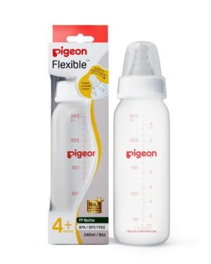 Pigeon Peristaltic Baby Nursing/Feeding Bottle RPP Nipple S,For 4+ Month Babies,BPA Free,BPS Free,White,240 ml