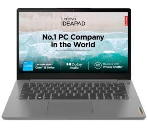 Lenovo IdeaPad 3, Intel Core i3-1215U, 12th Gen, 8GB RAM, 512GB SSD, FHD, 14″/35.5cm, Windows 11, MSOffice 2021, Arctic Grey, 1.43Kg, 82RJ00FUIN, 1 Year Warranty, 3months Game Pass, Thin& Light Laptop