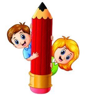 Omdecor Baby Boy and Girl Pencil Cartroon Wall Sticker for Kids Bedroom Decor Nursery Pre-School Size- 43Cm X 50