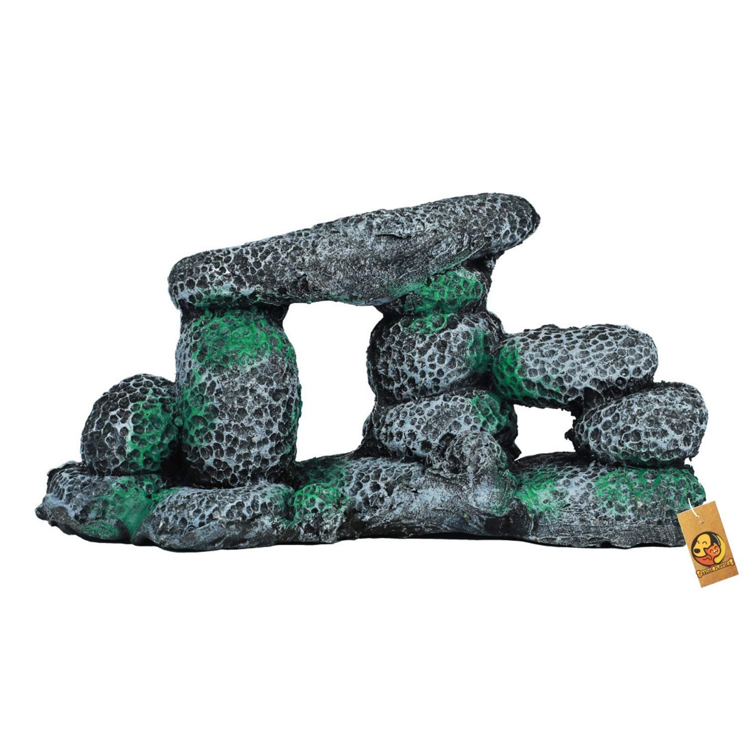 Foodie Puppies Natural Looking Aquarium Decor Ornaments/Toy for Fish- 17cmx6.5cmx7cm (Sea Rock)