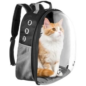 Amazon Basics Astronaut Pet Carrier Bag for Travel, Hiking and Day-Outs | Ventilation Holes and Breathable Mesh | Ideal for Cats and Small Dogs (Max. 7 kgs Recommended) | Unique Gift for Pet Parents