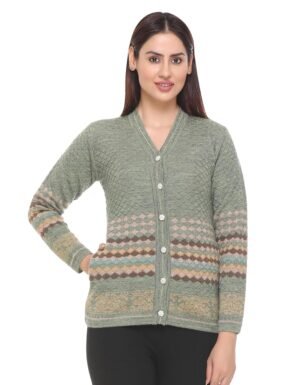 aarbee Woollen V-Neck Cardigan for Women
