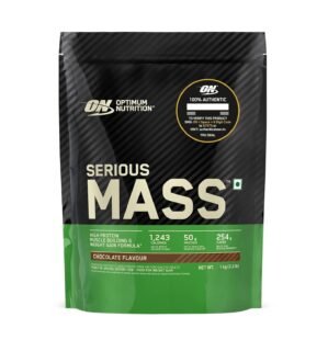 Optimum Nutrition (ON) Serious Mass High Protein High Calorie Weight Gainer Powder – 1 kg (Chocolate) with Vitamins and Minerals, Suitable for Vegetarians
