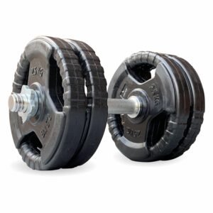 Leeway Adjustable Dumbbell 40kg, Dumbbells Set for Whole Body Workout, Metal integrated rubber weight with dumbbell rod, Adjustable Fitness Dumbbell Set for Home Gym (40kg Set (2.5X8+5X4))(Black)