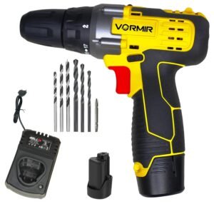 iBELL VORMIR VR CD12-46 Cordless Drill Driver, 2 batteries.12V, 0-400/0-1450 rpm, 25Nm Torque, 10 mm Chuck,1500mAh Li-Ion, Fast Charger, Compact Design