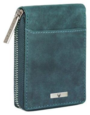 WildHorn RFID Protected Leather Wallet for Men,Blue Hunter