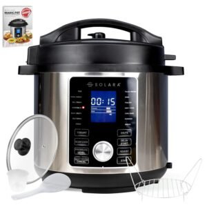 SOLARA Magic Pot, Insta Pot Electric Pressure Cooker, 6 Litres, 7-in-1 Functions, One Touch Cooking, 17 Preset Options, 1000 Watts, Rice Cooker, Slow Cooker, Steamer, Saute, Yogurt Maker