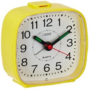 Orpat Beep Analog Alarm Clock (Yellow,Small,7.18 Cm X 3.3 Cm X 6.8 Cm,Tbb-137)(Plastic)