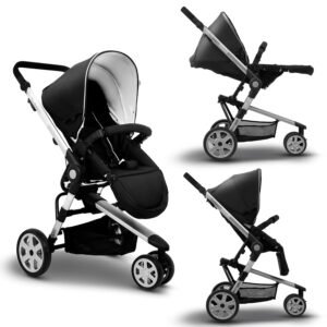 StarAndDaisy Baby Stroller For 0 To 3 Years Girl&Boy/Sleek And Stylish Pram For Kids With Stroage Basket&Wheel Brake(Black)