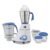 Preethi Platinum Mixer Grinder for Kitchen|110V, 550W, Mixie, 3 Jars | Super Extractor Juicer Jar with 2 Air-Tight Containers, White/Blue(MG-153)