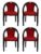 PETALS Royal Plastic Cushion Chairs for Home, Office & Outdoor, Plastic Arm Chair, Patio Dining Chairs, Bearing Capacity 150kgs (Black, Set of 4)