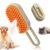 PANCA Hair Brush For Dog, Cat, Cleaning Brush, Pet Hair Remover, Bathing Steam Brush, One-Touch Spray, Cat Comb Brush For Shedding, Dog Accessories (Set of 1, Orange)