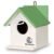 BIRDSHALA Bird House for Sparrow, Budgies & Finches with Air Ventilation and Mounting Hook (Green, Medium)