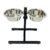 Woofy Pets Double Stainless Steel Food and Water Bowl | Adjustable Elevated H-Base Feeding & Watering Bowl | Stand Bowl for Small Dogs and Puppies – 900ML, X-Small