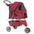 New Red Pet Stroller Cat Dog Cage 3 Wheels Stroller Travel Folding Carrier T1.