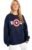 LEOTUDE Women’s Boyfriend/Loose Fit Full Sleeve Drop Shoulder Loopknit Round Neck Sweatshirt (Color Navy)