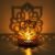 KRAFTI DECO Candle Holder | Candle Stand | Golden Candle Stand Ganesha | Shadow Ganesh Ji Metal Tea Light Holder (8 cm x 8 cm x 11 cm, Golden)