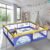 CAREIT Playards|Playpen for Kids up to 4 Years, Spacious 120×120 cm Baby Play Yard with Safety Lock & Hand Grip, Thick Padding & 360° Mesh Visibility, Portable Activity Center for Toddlers – Blue