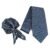 Peluche Shadow Wave Dark Grey Neck Tie & Pocket Square Set for Men (Broad)