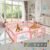 CAREIT Playards|Playpen for Kids up to 4 Years, Spacious 150×180 cm Baby Play Yard with Safety Lock & Hand Grip, Thick Padding & 360° Mesh Visibility, Portable Activity Center for Toddlers – Pink